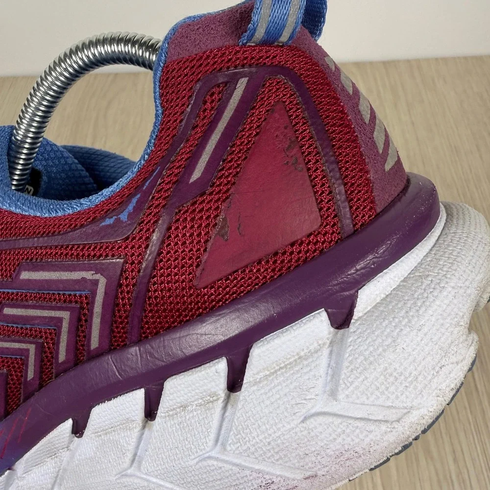 Hoka One One Clifton 4 Womens Running Shoes Red Blue 1016724 CJPP Size 9.5